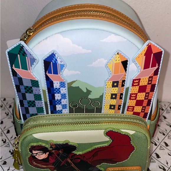 Exclusive Loungefly Harry Potter House Crests Quidditch Match Mini Backpack main image 12